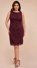 $129 Women’s Ann Taylor Burgundy Floral Lace Sleeveless Dress Size 18