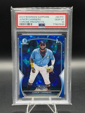 2023 BOWMAN SAPPHIRE ED CHROME PROSPECTS #BCP61 JUNIOR CAMINERO PSA 10