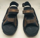 Mens Bites Double X wide Golf sandals size 10 Brown/Black Preowned