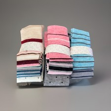 Women's Compression Socks Multicolor Striped Alpaca Blend 8 pack Knee Socks M/L