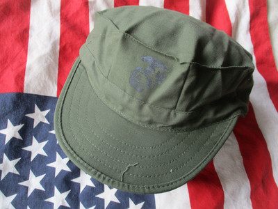 1988 USA Made USMC US MARINE Marines VIETNAM OG GREEN CAP MÜTZE COVER large NEU