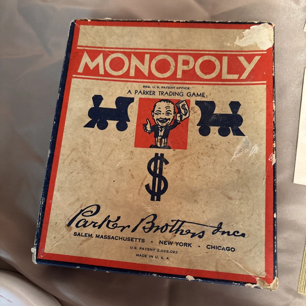 2 players Monopoly 1936 Year Vintage Manufacture Board