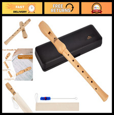 Soprano Recorder C Key - 2 Piece Maple Wood, German Style, Hard Case, Beginner F