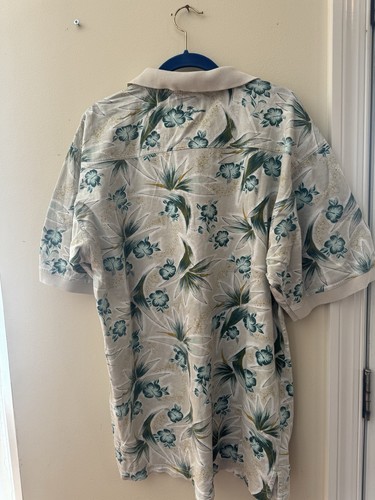 Tommy Bahama Men's Tan Polo Shirt Hawaiian Floral Pattern Sz L EUC M25-13 - Picture 3 of 3
