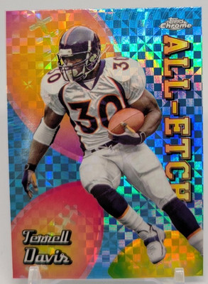  2024 Topps Chrome Football Terrell Davis #CAE-TD Chrome All-Etch X-Fractor 