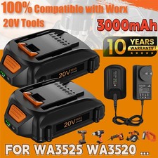 2PACK For WORX 20V Power Share PRO 8.0Ah Lithium-Ion WA3678 Battery /Charger