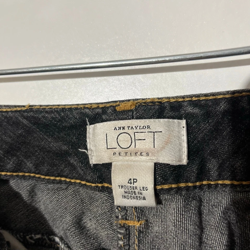 Ann Taylor Loft Petites Trouser Leg Slim Bootcut Dark Denim Jeans Womans Size 4P - Image 3 of 4