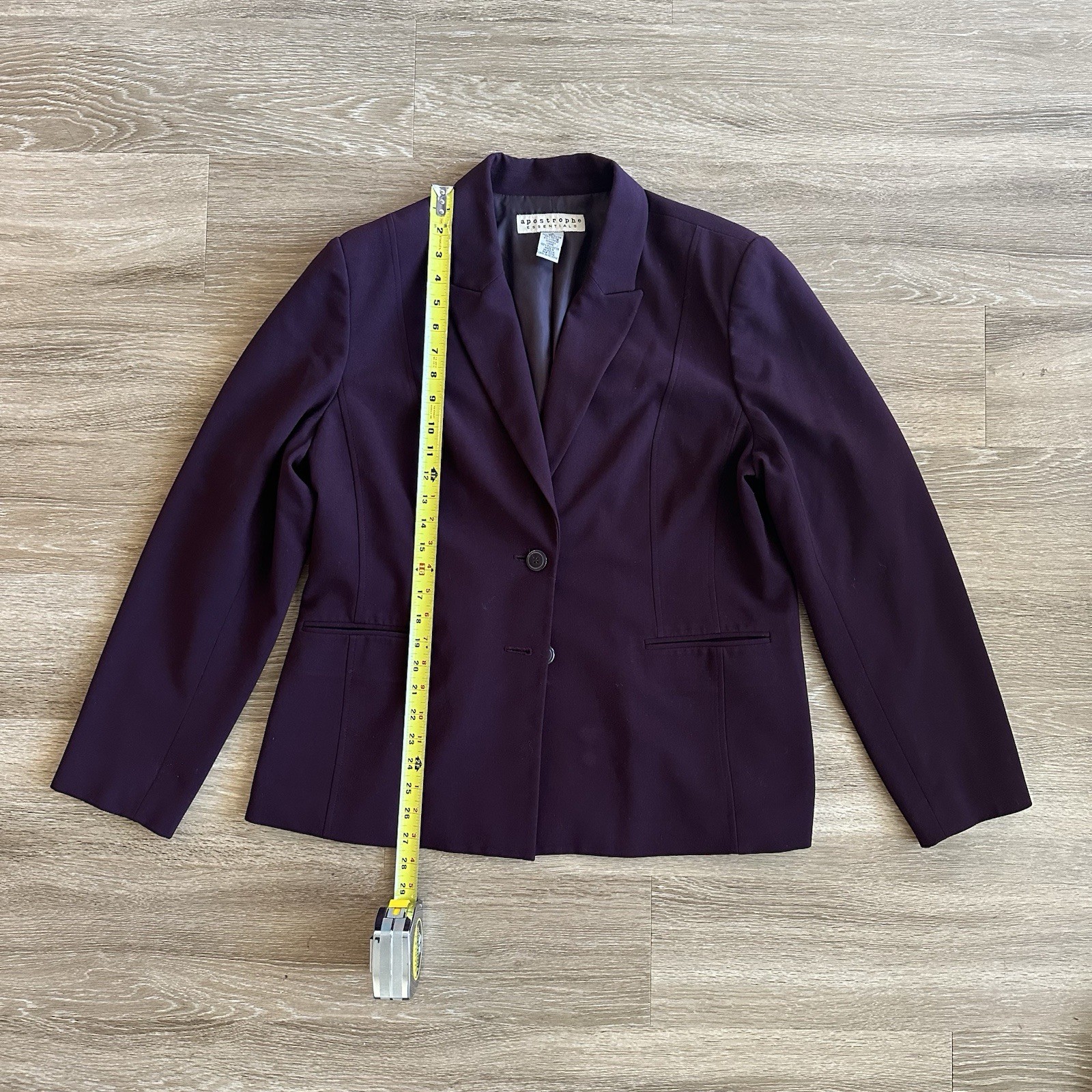 Apostrophe Essentials Blazer Suit Jacket Burgundy… - image 6