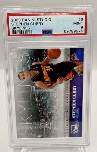 💎Stephen Curry 2009 Panini Studio Skylines #9 RC PSA 9 Steph SEE DESC💎