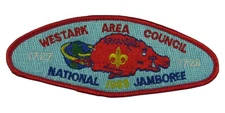1989 Jamboree Westark Area Council AR 1727-1728 JSP RED Bdr (VT1930)