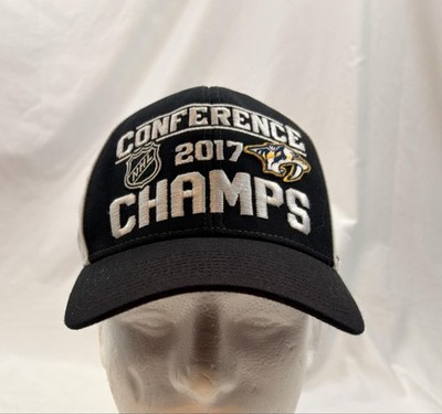 Nashville Predators Hat Cap Snap Back Mens One Size Black Reebok NHL 2017