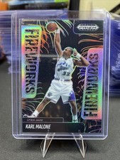 2024-25 Panini Prizm Black KARL MALONE Fireworks Silver Prizm Utah Jazz Legend🔥