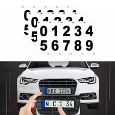 3pcs License Plate Number Reflective Invisible Digital Stickers 98*54mm