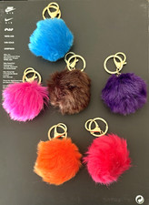 Faux Fur Pom Pom Key Chain Keyring 6 Multicolor Solid Women  s