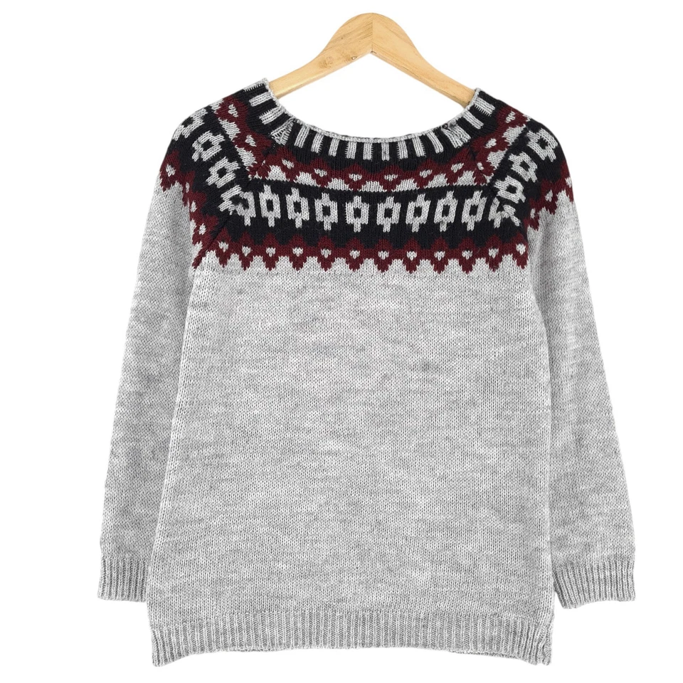 Vintage Nordic Pullover Fair Isle Mohair Damen Ci2 Größe S - Bild 1 von 4