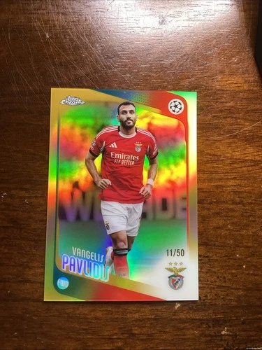 Topps 2025-26 Chrome UEFA Vangelis Pavlidis #34 SL Benfica Gold /50