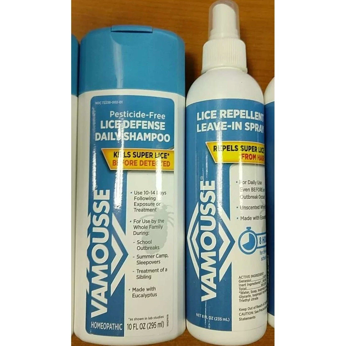 **NEW** Vamousse Lice Defense Shampoo & Leave in Spray Unscented for Family Use