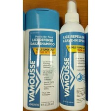  NEW  Vamousse Lice Defense Shampoo  Leave in Spray Unscented for Family Use