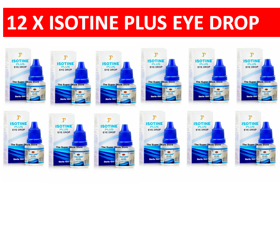 Eye Drops ISOTINE PLUS Pack Of 12 Free Shipping World Wide