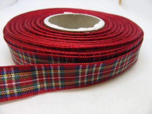 2 metres or 25 metres 12mm Tartan Ribbon double sided Scottish Roll Taoe Trim UK - Picture 9 of 10