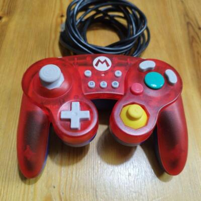 Nintendo Switch GameCube Classic Controller Hori Super Mario Clear Red 