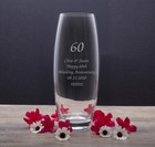 Personalised Glass Vase For 60th Diamond Wedding Anniversary Gifts Ideas Couple 
