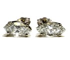 GIA New 14k white gold 1.98ct marquise oval diamond earrings Natural studs — photo 8