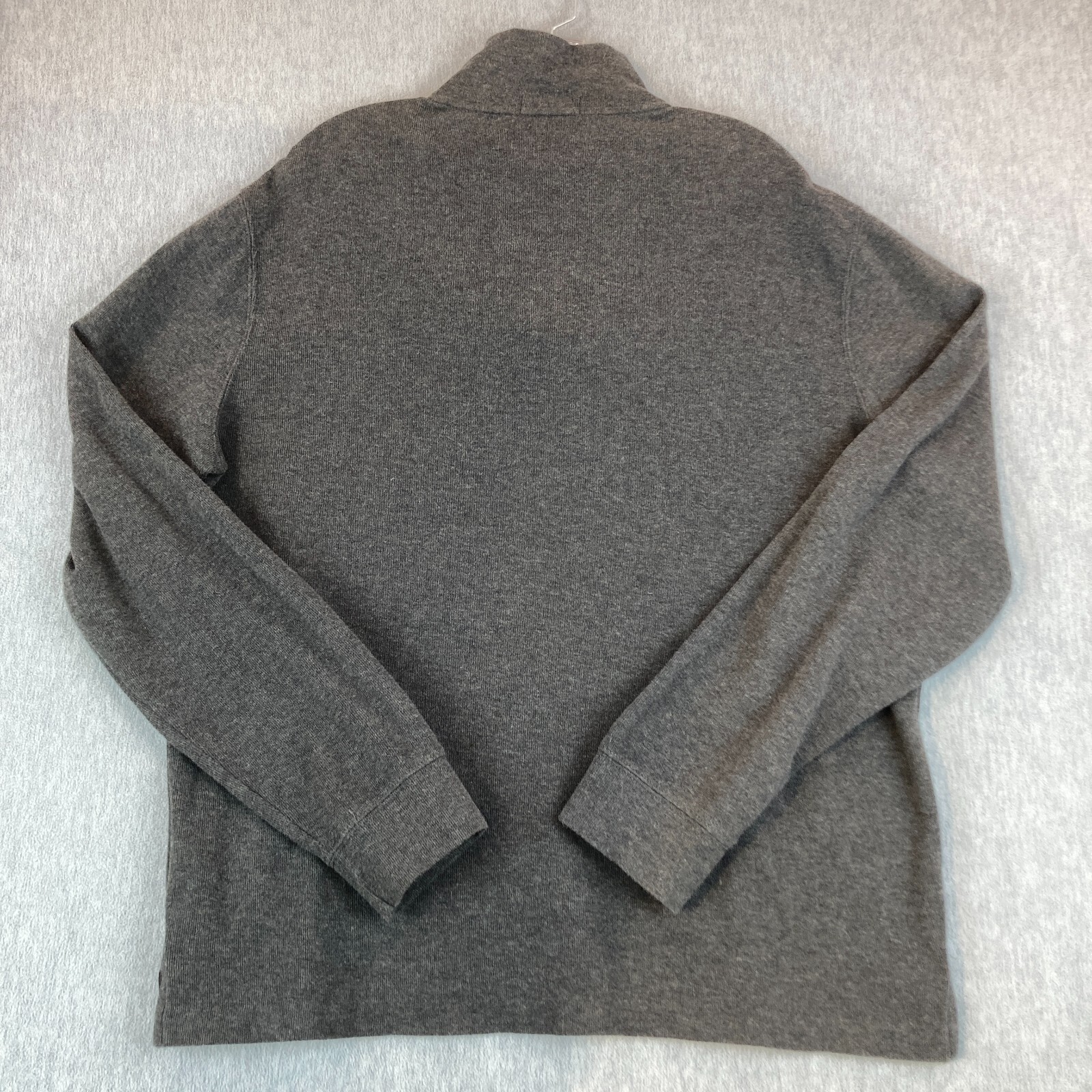 POLO RALPH LAUREN Estate Rib 1 4 Zip Felpa Uomo L Grigio Pony Mockneck