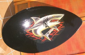 skim-board-Glossy-Wood-Skimboard-Body-Boogie-C-Ya-Black-Shark-Design-Beach-Wall