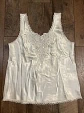 Vintage Cinema  Etoile Ivory Cami w/Sequined, Beaded,  Lace Detail Sz Medium