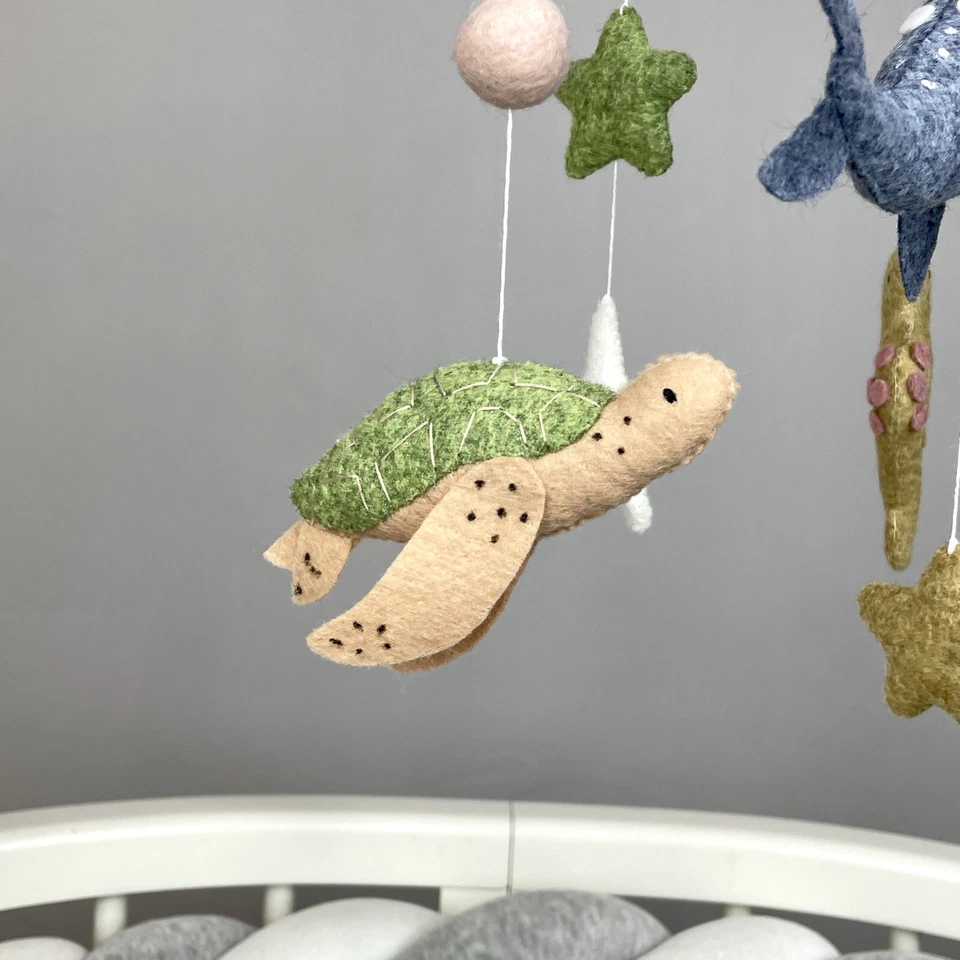 Ocean baby mobile crib Under the sea nursery Felt sea animals Nautical coastal - Image 4 of 4