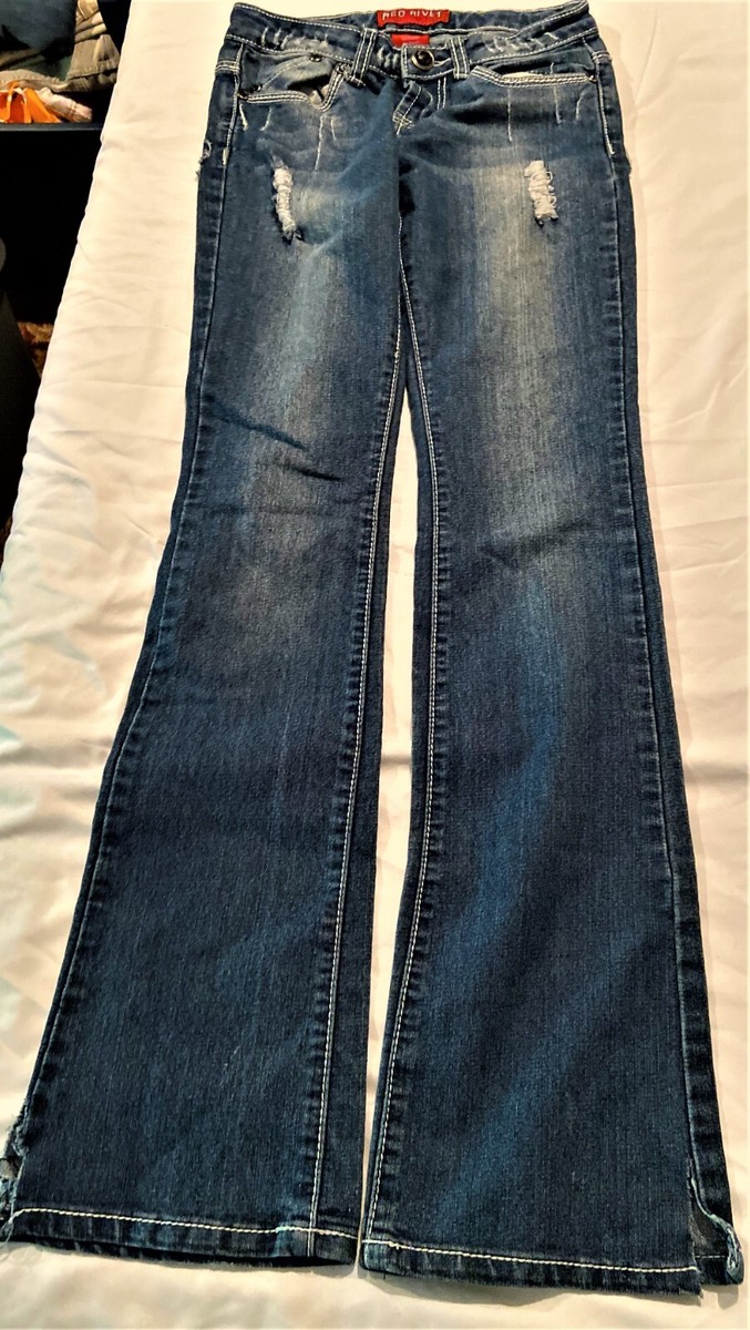 Red Rivet Stressed Stretch Bootcut Jeans Size