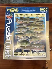 Puzzle Twist Something's Amiss 1000 Piece Jigsaw Puzzle Fish Frenzy Bass Walleye