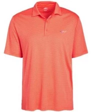 Attack Life Greg Norman Men Small Seaside Coral Feeder Striped Polo Casual Shirt