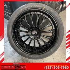 24inch Forgiato Wheels Nb6 Gloss Black Wheel Tire Package 6 Lug Pre Mounted