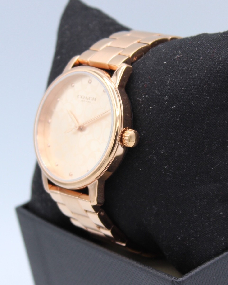 NEW AUTHENTIC COACH GRAND CLASSIC ROSE GOLD WOMEN'S 14503407 WATCH