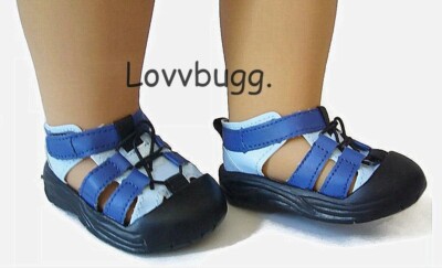 Blue Hiking Sandals Water Doll Shoes for American 18'' Girl or Boy FREESHIP ADDS!