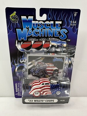 Rare Muscle Machines Stars & Stripes  33 Willys Coupe Chase Red White Blue