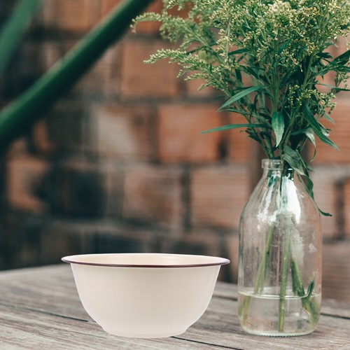 2PCS Enamel Bowl Enamel Basin Old-fashioned Deepen Enamel Food Bowl for Home - Bild 3 von 12