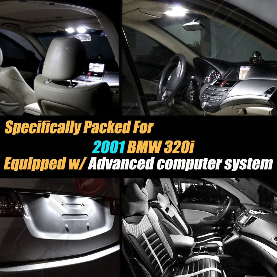 Luz LED interior de coche blanca sin errores Canbus 14 piezas para BMW 320i 2001 Foto 2 de 4
