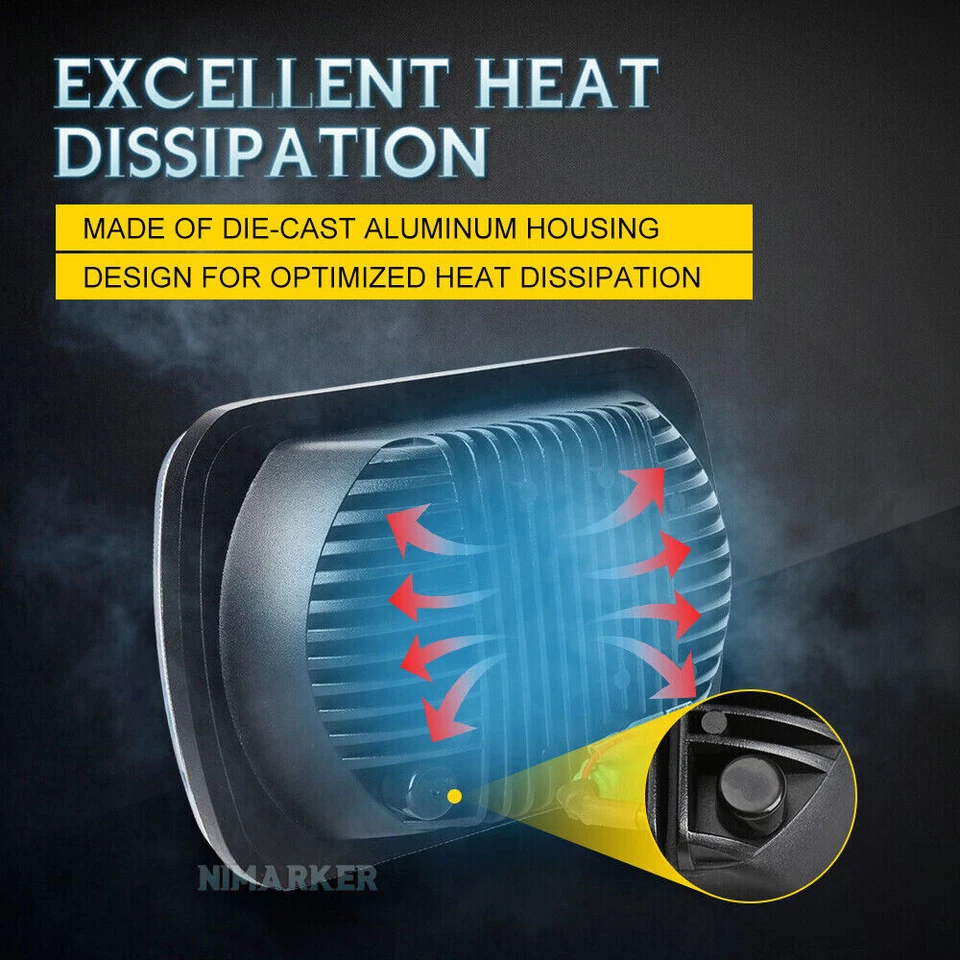 Faro sellado 7x6 5x7"" LED haz para camioneta Dodge W150 W250 D150 D250 1981-93 Foto 4 de 4