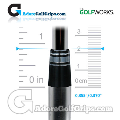 The GolfWorks 6R Designer Eisen Aderendhülsen 0,355''-0,370'' (22,25mm) - Schwarz / Chrom
