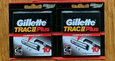 20 Gillette Track Trac II PLUS Razor Blade Shaver Replacement Cartridges Refill