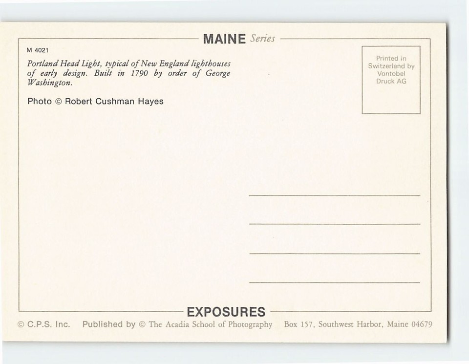 Postcard Portland Head Light Cape Elizabeth Maine USA eBay