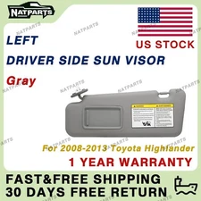 Left Driver Side Sun Visor w/ Light for 2008-2013 ToyotaHighlander74320-48500-B0