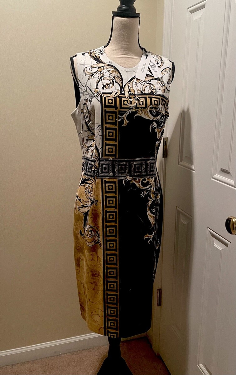 slim fit dress slacks Yellow Vintage Versace Print Mini Dress main image 1