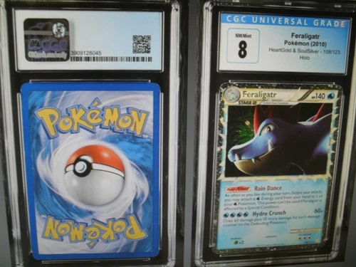 CGC 8 Feraligatr Prime Holo Rare 108/123 HeartGold SoulSilver Pokemon Card