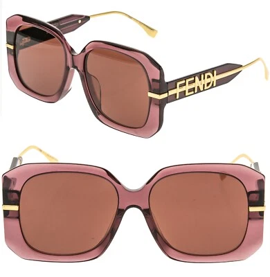 FENDI FENDIGRAPHY HOBO Logo 40065 Purple Gold Fashion Square