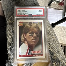 1991 Topps Desert Shield #323 CORY SNYDER PSA 8 INDIANS