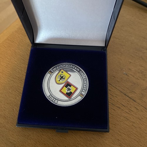 ISAF Orden Einsatz Coin der Bundeswehr Weihnachten Im Einsatz 2018 Mit Etui C119 - Bild 2 von 5